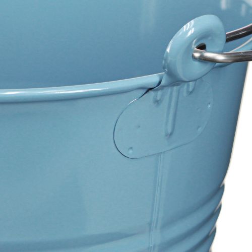 tételeket Vödör fém kék virágcserép fa nyéllel 26x22.5x23cm