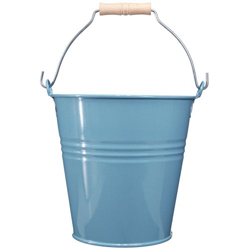 tételeket Vödör fém kék virágcserép fa nyéllel 26x22.5x23cm