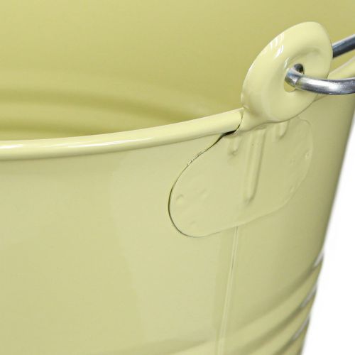 tételeket Vödör fém virágcserép zöld-sárga színben 26x22,5x23cm 6l