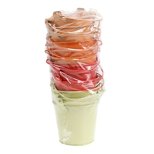 Floristik24 Vödör Orange Mix Ø8cm H7cm 12db