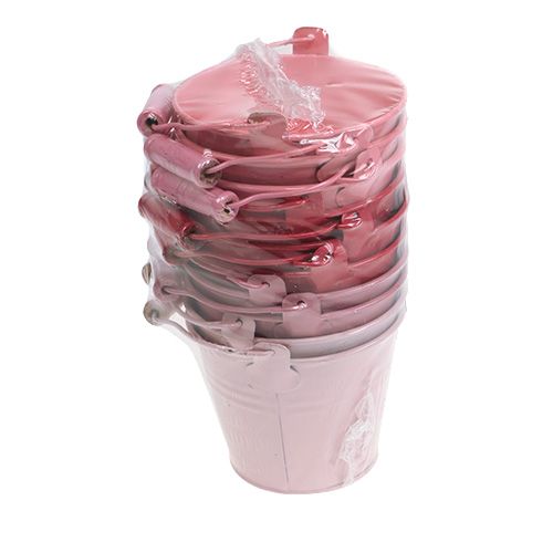 Floristik24 Vödör rózsaszín mix Ø10cm H8cm 10db