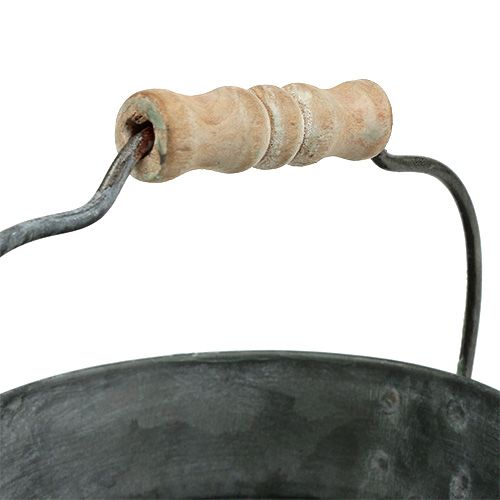 Floristik24 Cink vödör, zöld Ø12cm H10cm