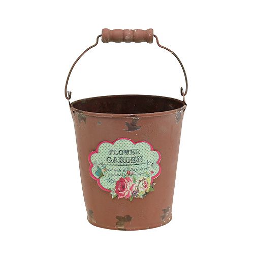 Floristik24 Barna motívummal ellátott vödör Ø11cm H12cm