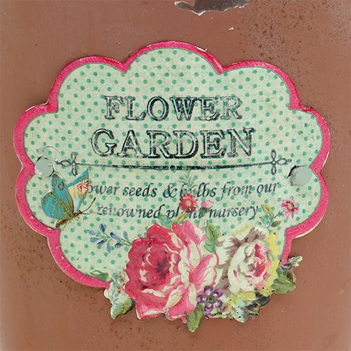 Floristik24 Barna motívummal ellátott vödör Ø11cm H12cm