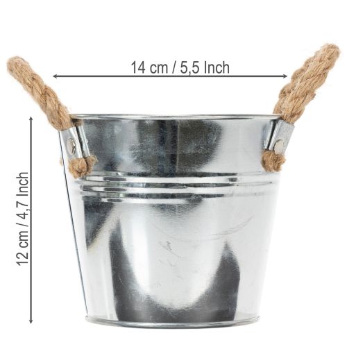 Vödör kötélfogantyúval Ø14cm M12cm | Floristik24.hu