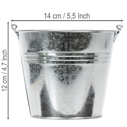 Vödör Ø14cm M12cm 6 db. Cink, fényes | Floristik24.hu
