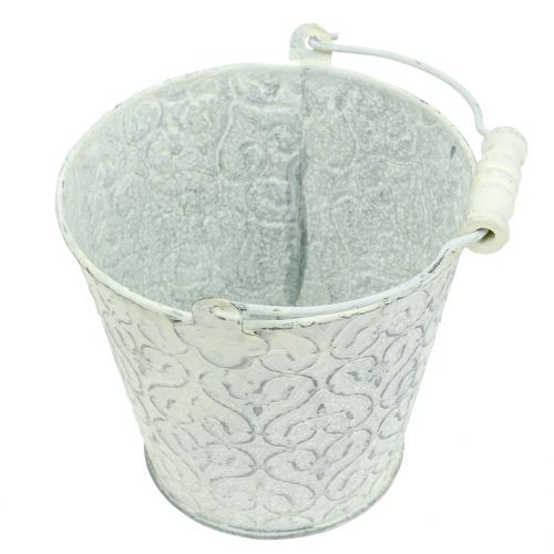 Cink vödör dekorkrémmel mosva Ø11cm H10,5cm | Floristik24.hu