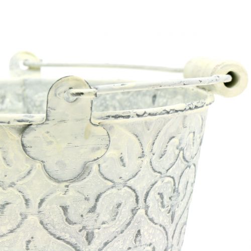 Floristik24 Cink vödör dekorkrémmel mosva Ø13,5cm H12cm