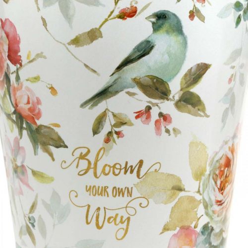 Floristik24 Fém vödör vintage megjelenés, tavaszi dekoráció, növényi vödör, fém dekoráció H15 / 11 / 9,5 cm, 3 db-os készlet