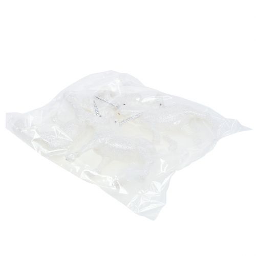 Floristik24 Unikornis 12,5cm fehér csillámmal 4 db