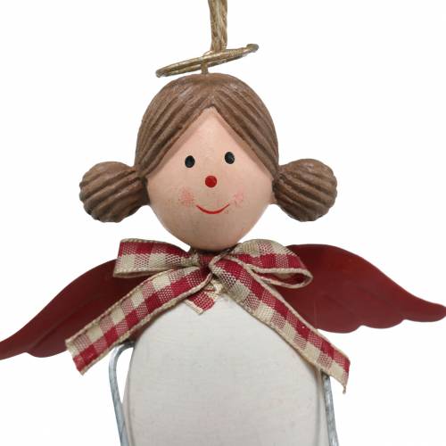 tételeket Akasztható karácsonyi angyal és rénszarvas figurák fehér, piros Ø4,7cm H20 / 18cm 2db