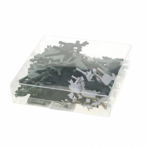 Floristik24 Szórványdísz rénszarvas fekete, ezüst, sötétszürke válogatott 4cm 72 db