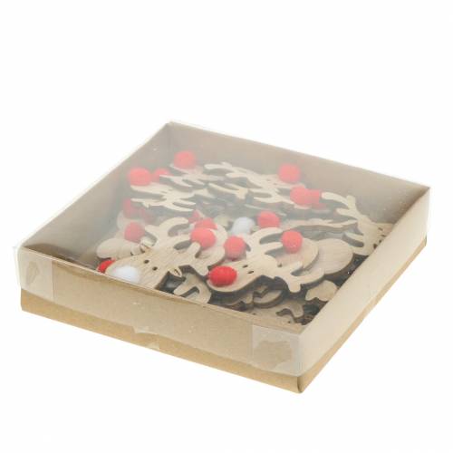 Floristik24 Szórványos dekó jávorszarvas fejek fa 4,5cm 36db