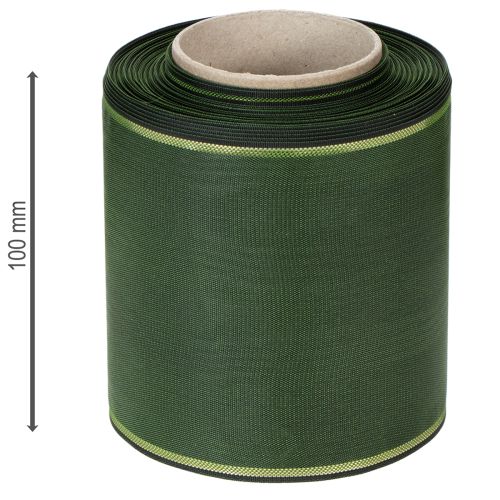 tételeket Elegáns moaré zöld koszorúszalag arany szegéllyel, 100 mm x 25 m, temetési virágkötészethez és dekorációhoz