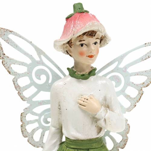 Floristik24 Deco figura elf elf pár fehér, rózsaszín, zöld H20cm 2db