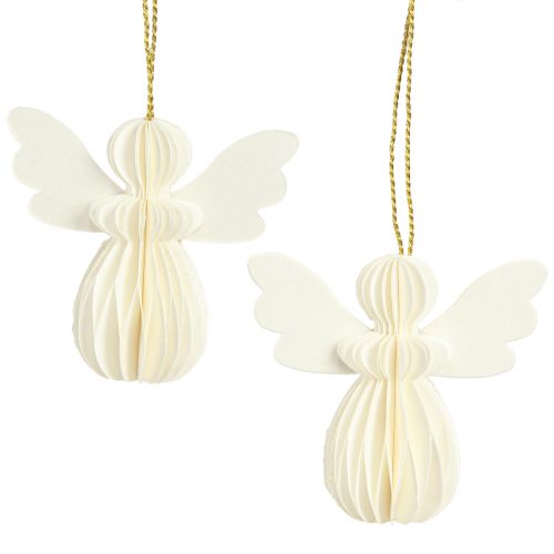 Angyal medál méhsejt papír dekoráció Karácsonyi fehér 6cm 6 db