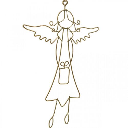 Floristik24 Angyal medál Karácsonyi angyal drótfigurák arany 15cm 6db