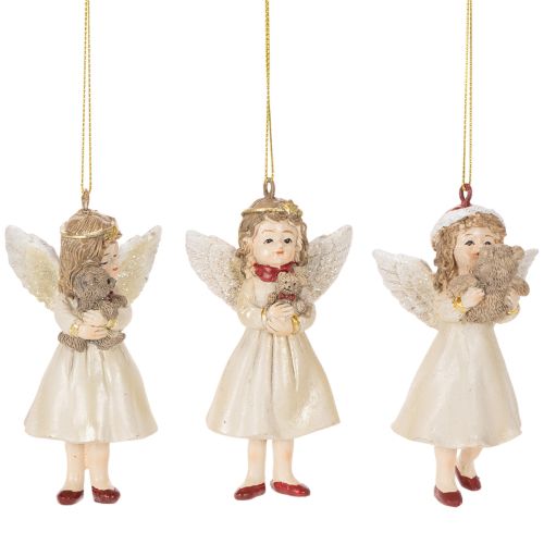 Dekoratív Angyalfa Díszek, Vintage Kinézetű, Karácsonyra, 10 cm, 3 Darab vétel | Floristik24.hu