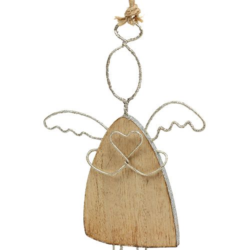 Floristik24 Akasztható angyal ezüst 16cm - 18cm 3db