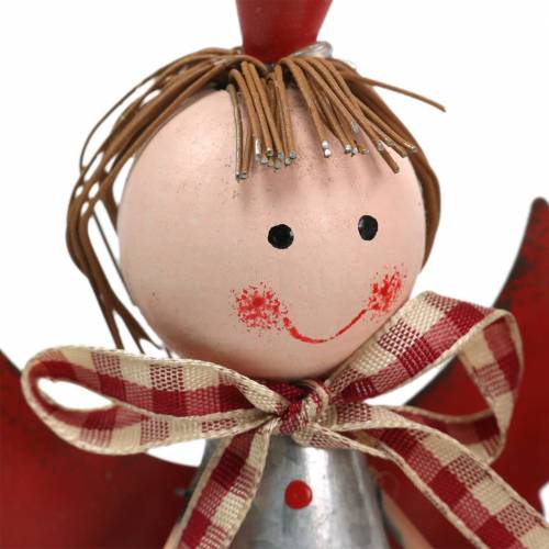 Floristik24 Dekoratív angyal korona fémezüsttel, piros Ø7,5 H13,5cm 2db