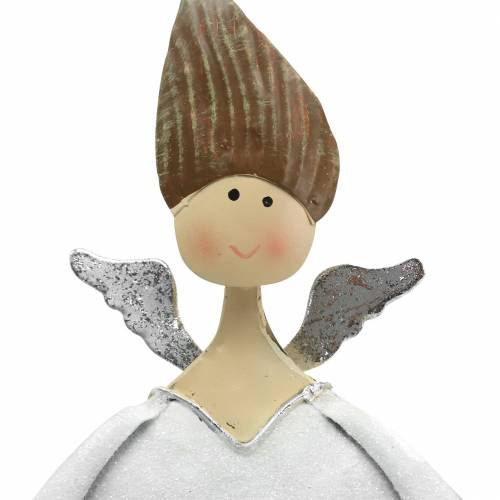 Floristik24 Dekoratív angyal trió fém fehér, glitter Ø10 / 11,5 / 7cm H28,5 / 18 / 21cm 3db