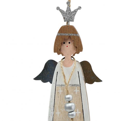 Floristik24 Angyal natúr, ezüst akasztható 20cm 6db