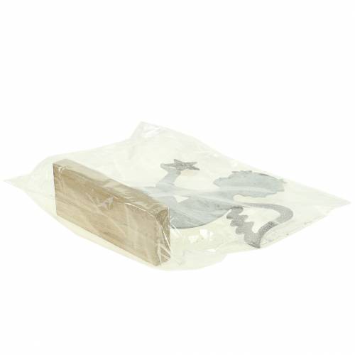 Floristik24 Angyal ezüst csillogás 18cm x 17,5cm