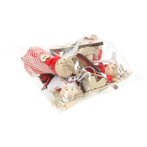 tételeket Angyal mint díszfigura 15cm piros, fehér 4 db