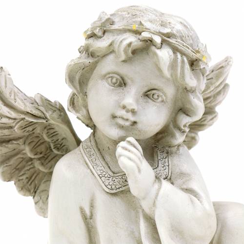 Floristik24 Dekoratív angyalülés LED lámpával 14cm x 8,5cm