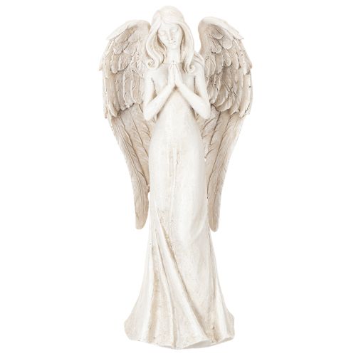 Álló és imádkozó angyalfigura, dekoráció, 36cm