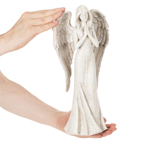 Álló és imádkozó angyalfigura, dekoráció, 36cm | Floristik24.hu