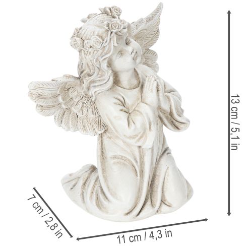 Angyalfigura imádkozó, sírdísz, ülő, 13cm, 2 darab | Floristik24.hu