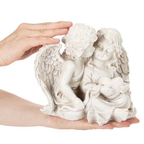 Angyaldekoráció Gyermek Angyalpár Szív Szobor 24cm | Floristik24.hu