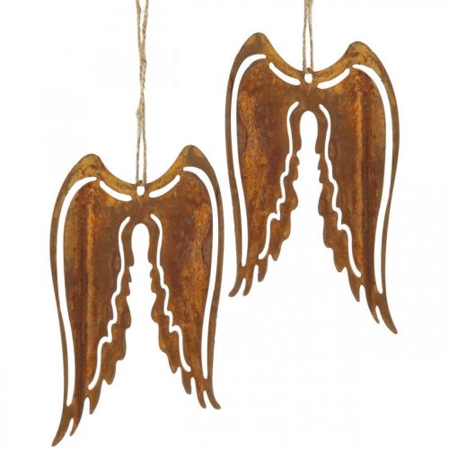 Floristik24 Angel wings fém deco fogas patina dekoráció 19,5cm 3db