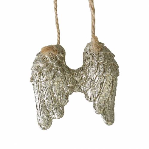 Floristik24 Akasztható angyalszárnyak arany csillámmal 5cm × 5,2cm 12db