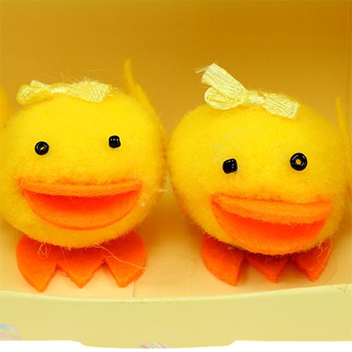 Floristik24 Kacsa sárga bolyhos 5 cm-es dekorációs készlet