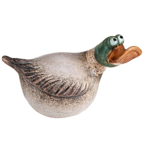 Floristik24 Ducks dekoratív kerámia tavaszi drake barna zöld L15cm 2 db