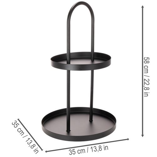 Fém kétszintes kerek dísztálca 58cm | Floristik24.hu