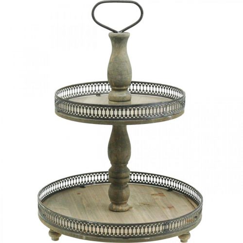 Deco tortaállvány Wood Plants tortaállvány Vintage H47cm Ø34cm