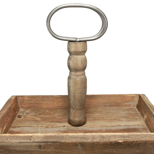 Floristik24 Vintage fából készült tortaállvány 3 szintes, négyzet alakú barna 50x40x64cm