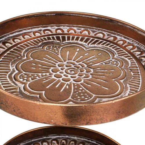 Floristik24 Tortatartó vintage dekoratív tálca asztali polc fém H53cm Ø28cm