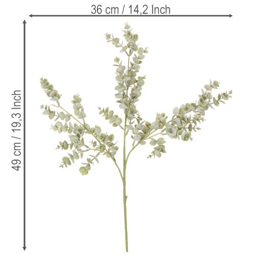 Mesterséges eukaliptusz ág, díszág vázákba és csokrokhoz, 49 cm, 4 darab | Floristik24.hu
