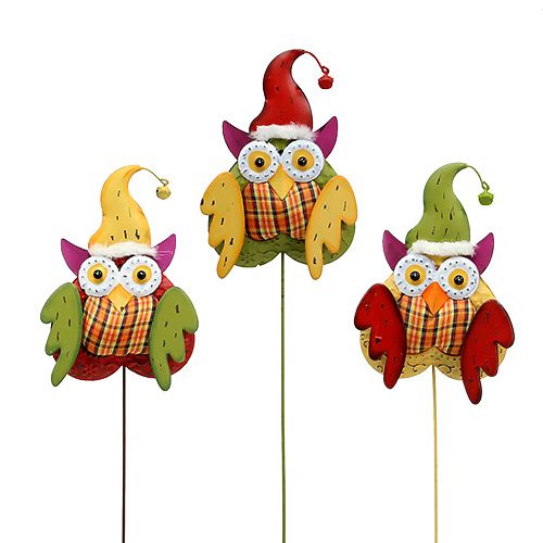 Floristik24 Bagoly mint virágcsavar színes 16cm L48cm 3db