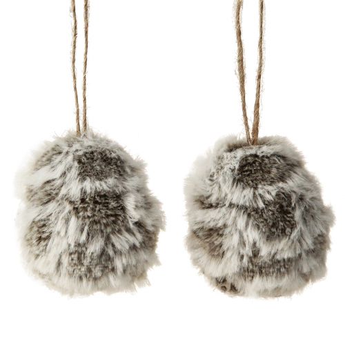 Floristik24 Bagolydísz bagolyfiókák akasztható fehér barna 6cm 4 db