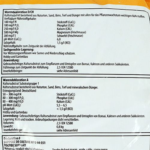 Floristik24 FRUX kaktusz és bonsai föld 2,5 liter