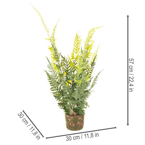 Mesterséges páfrány gyökérlabdával otthoni és irodai dekorációhoz, 57cm | Floristik24.hu