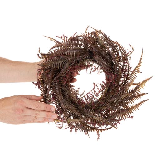 Műkoszorú páfrányágakkal, őszi dekoráció, 35cm | Floristik24.hu