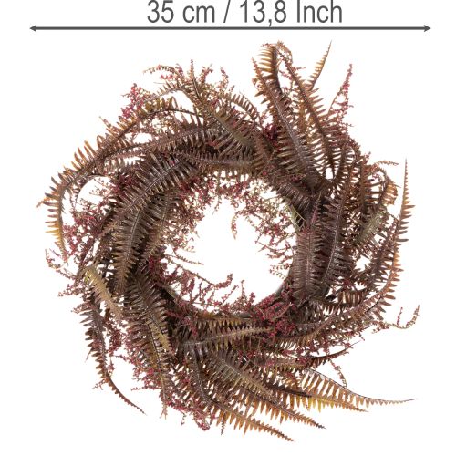 Műkoszorú páfrányágakkal, őszi dekoráció, 35cm | Floristik24.hu