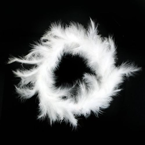 Floristik24 Toll koszorú fehér Ø20cm dekoratív koszorú tavaszi igazi toll 3 db