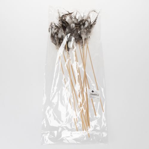 tételeket Tollág dísztüskék természetes tollakkal, húsvéti dekoráció elegáns kompozíciókhoz, 37 cm, 12 darab